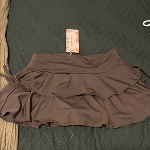 SHEIN Dark Brown Layered Mini Skirt